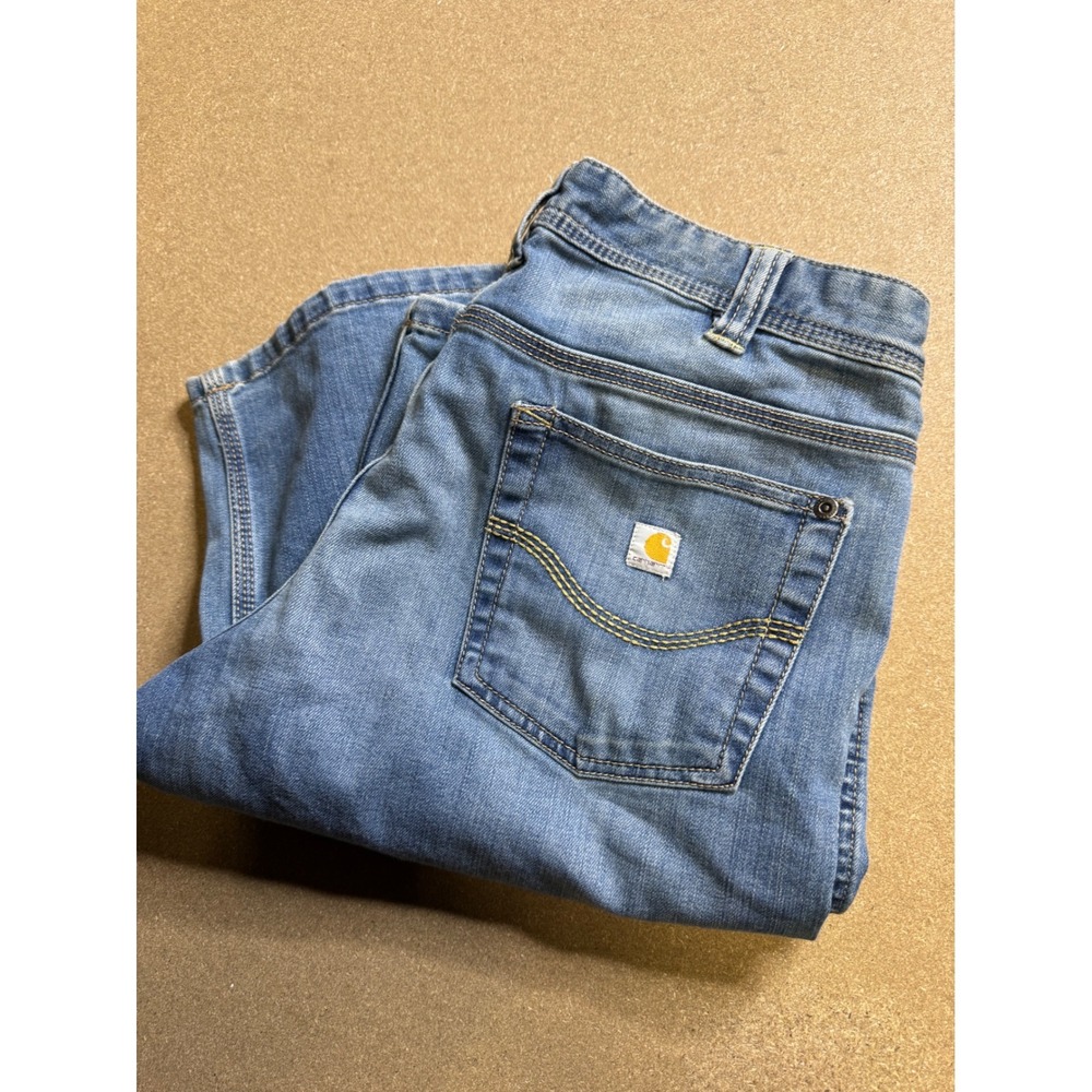 Carhartt Womens 6 Regular Blue Denim Bootcut Jeans Stretch med‎ wash
